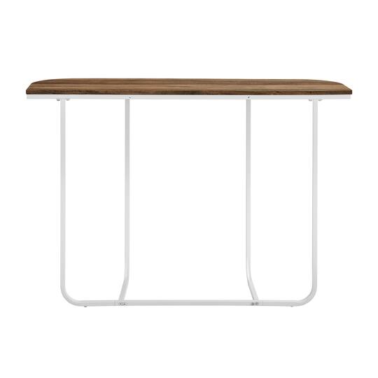 Walker Edison White Reclaimed Barnwood Modern Curved Entry Table